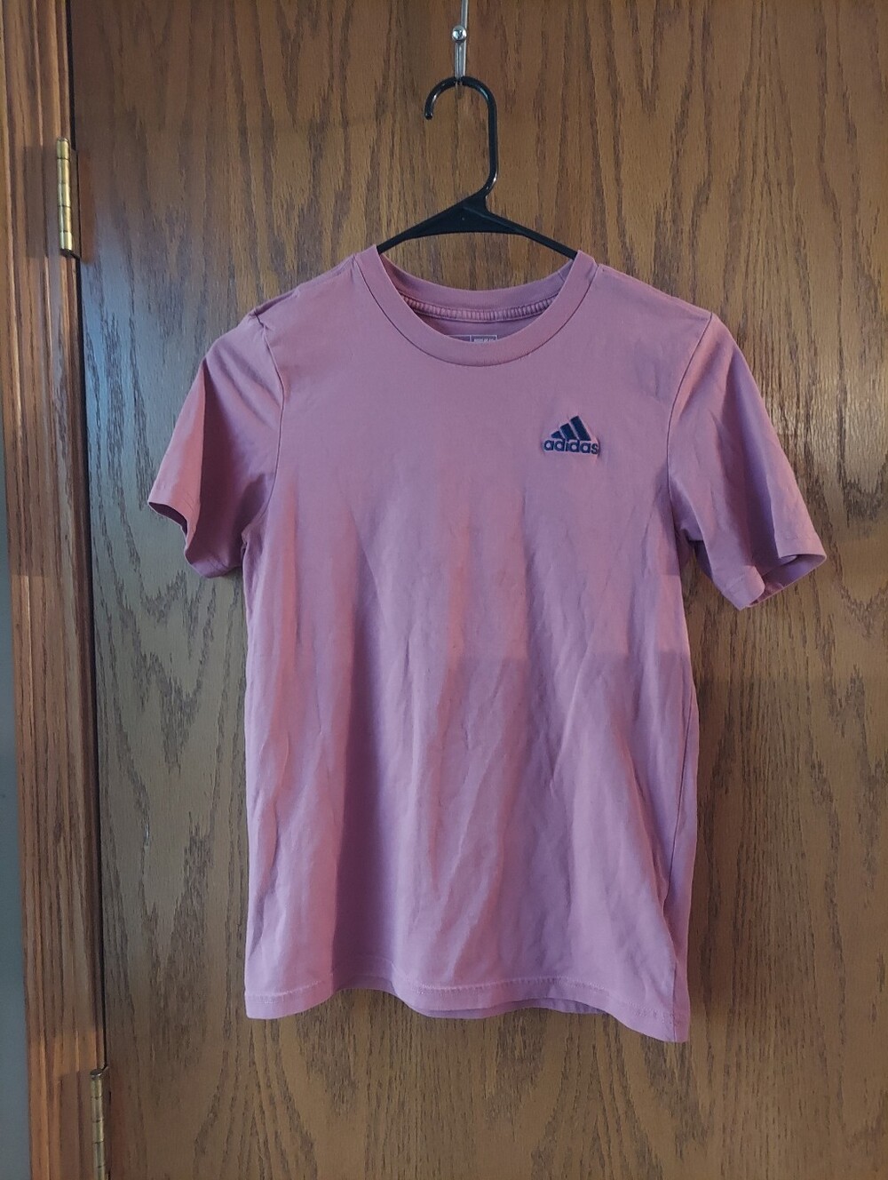 Adidas Boys Mauve Pink Embroidered Logo Short Sleeve T-Shirt Size M (10/12)